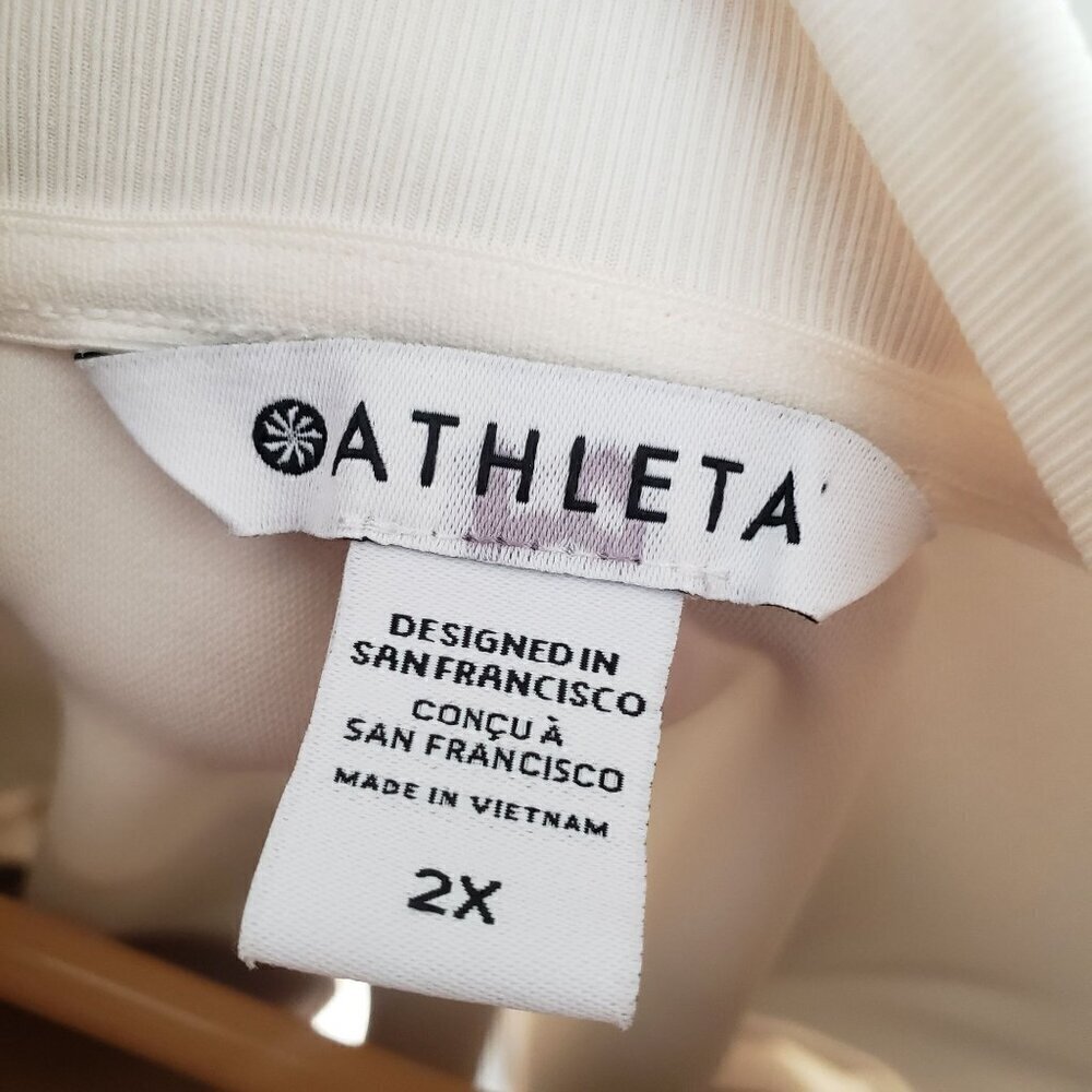 Athleta Brown and White Layered-Look Sweatshirt - Picture 3 of 12